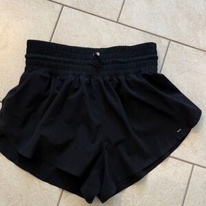 Abercrombie & Fitch Black Women's Athletic Shorts with Smocked Waistband
